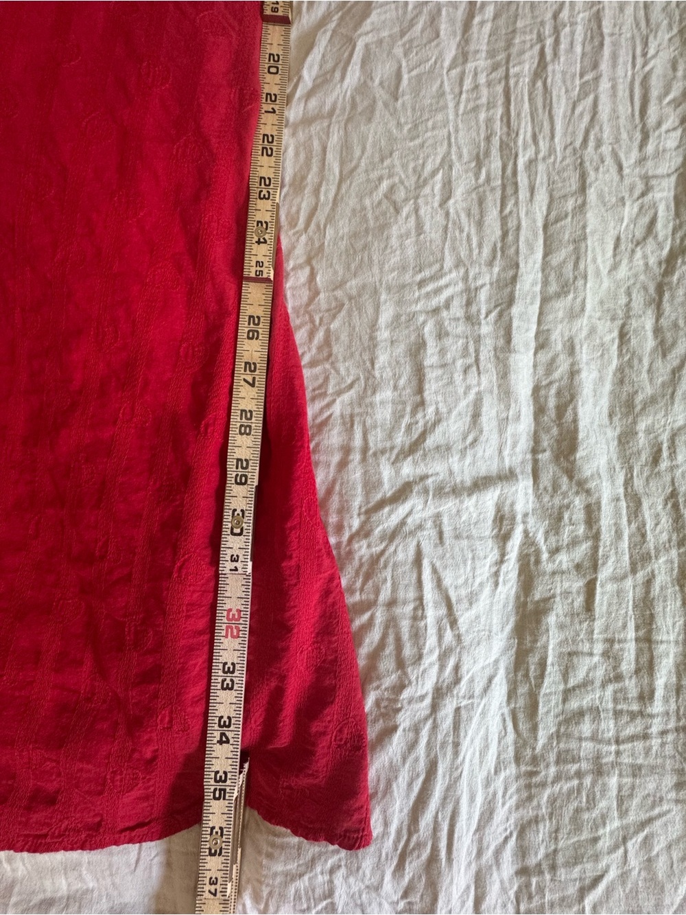 Draper James RSVP Cotton  Red Smocked Waist Midi Dress  with heart detail Sz XL - Picture 6 of 8